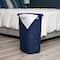 Mind Reader 60L Hamper Laundry Basket with Cutout Handles, Navy